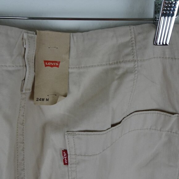 Levi's Straight Leg Pants Women's Plus Size 24W Beige Stretch Denim - Picture 6 of 8